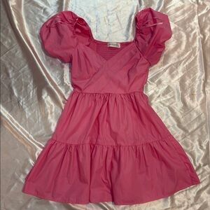 Pink Puff Sleeve Dress